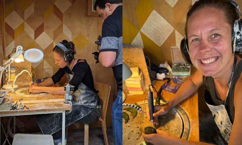 Eszter Szigethy, Jade Pebble, pounamu carver, Auckland