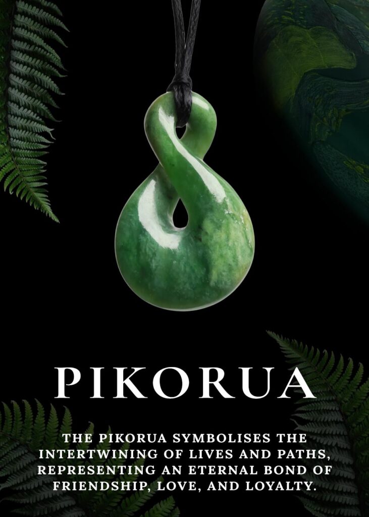Pikorua pounamu twist pendant meaning – Māori greenstone twist symbol of eternal connection