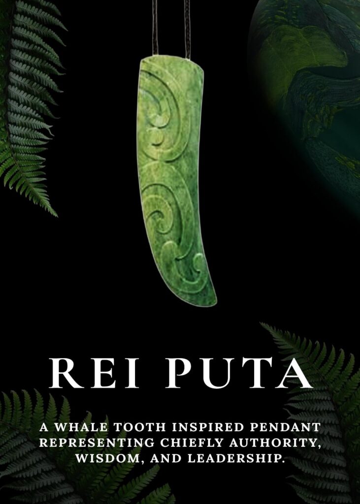 Rei puta pounamu pendant meaning – Māori greenstone whale tooth symbol of leadership and prestige
