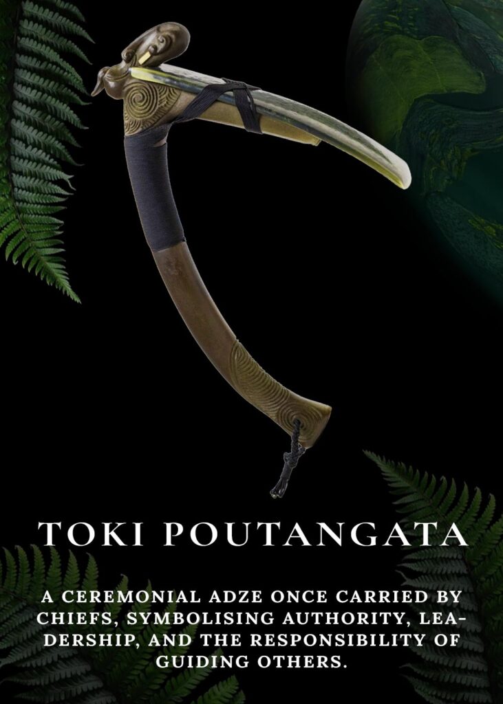 Toki poutangata pounamu pendant meaning – Māori greenstone ceremonial adze symbol of leadership and authority