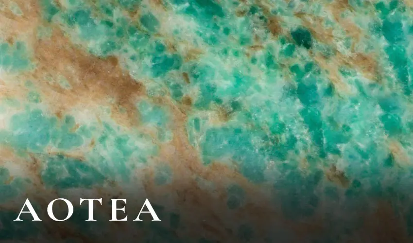Aotea pounamu texture, layered blue-green and grey mineral