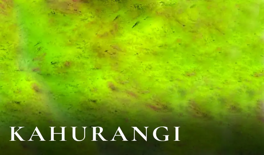 Kahurangi pounamu texture, pale translucent green nephrite