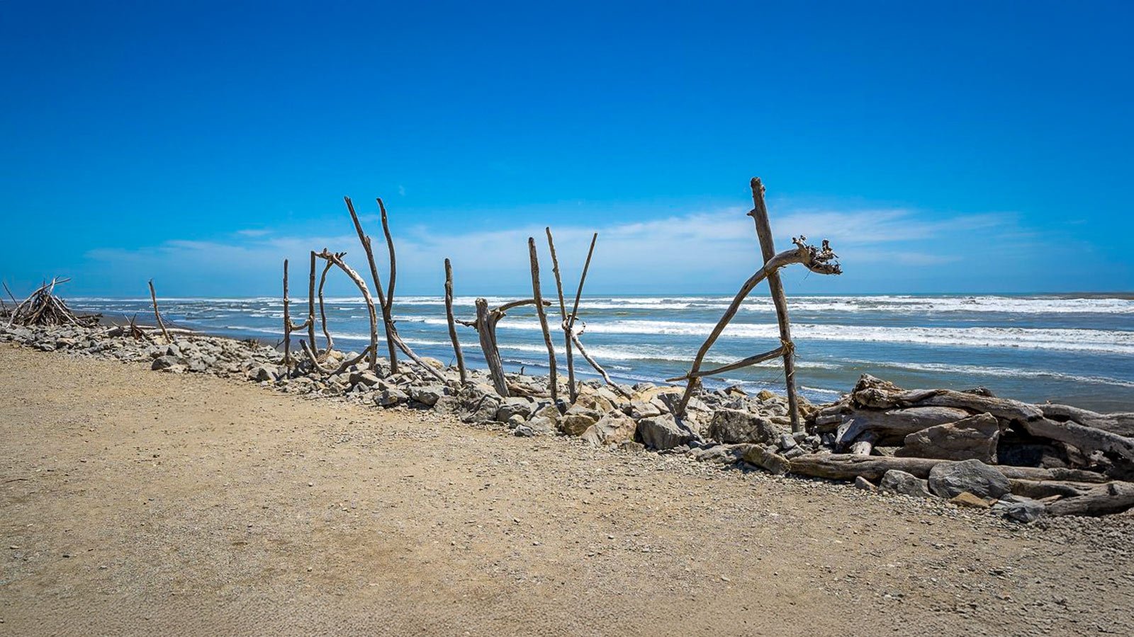 Hokitika Beach on the West Coast of New Zealand's South Island, a known pounamu greenstone hunting location
