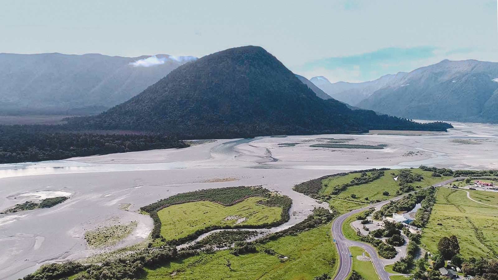 Remote Haast coastline on New Zealand's West Coast, one of the beaches where pounamu greenstone can be found