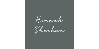 Hannah Sheehan logo, her name in white script on a grey square