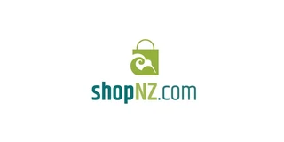 ShopNZ logo, a green shopping bag with a kiwi and koru design