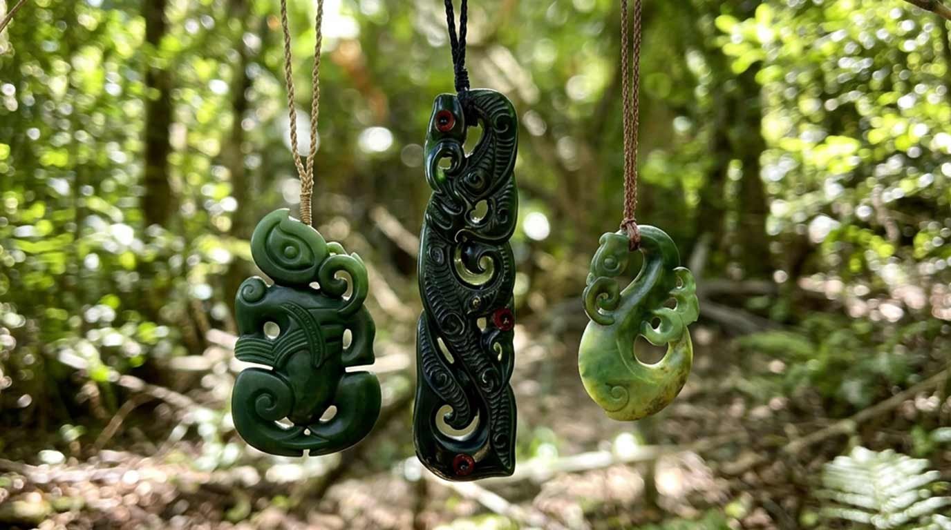 Manaia pounamu greenstone necklace, guardian spirit design